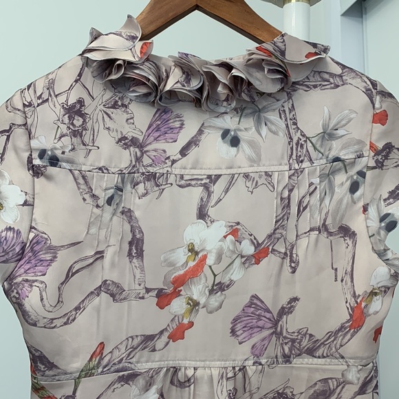 Ted Baker London beige floral Silk like dress with pockets - Picture 6 of 9